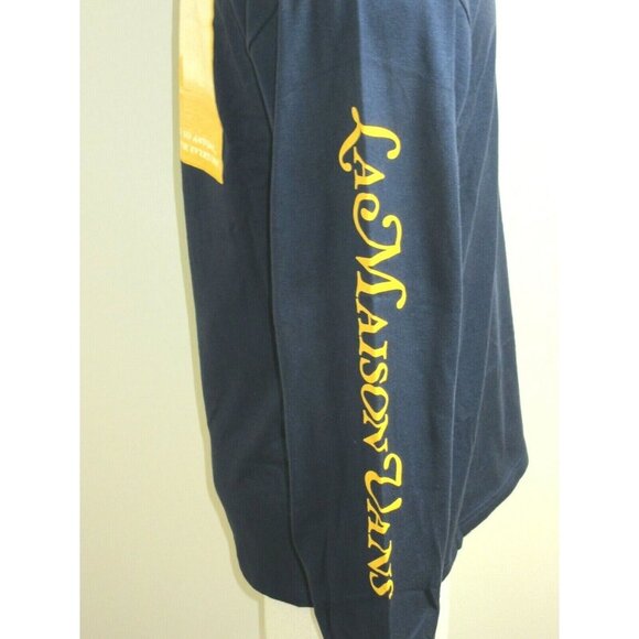 Vans Men's La Maison House of Vans LS T shirt Blue Yellow Size Medium NWT - Picture 4 of 5